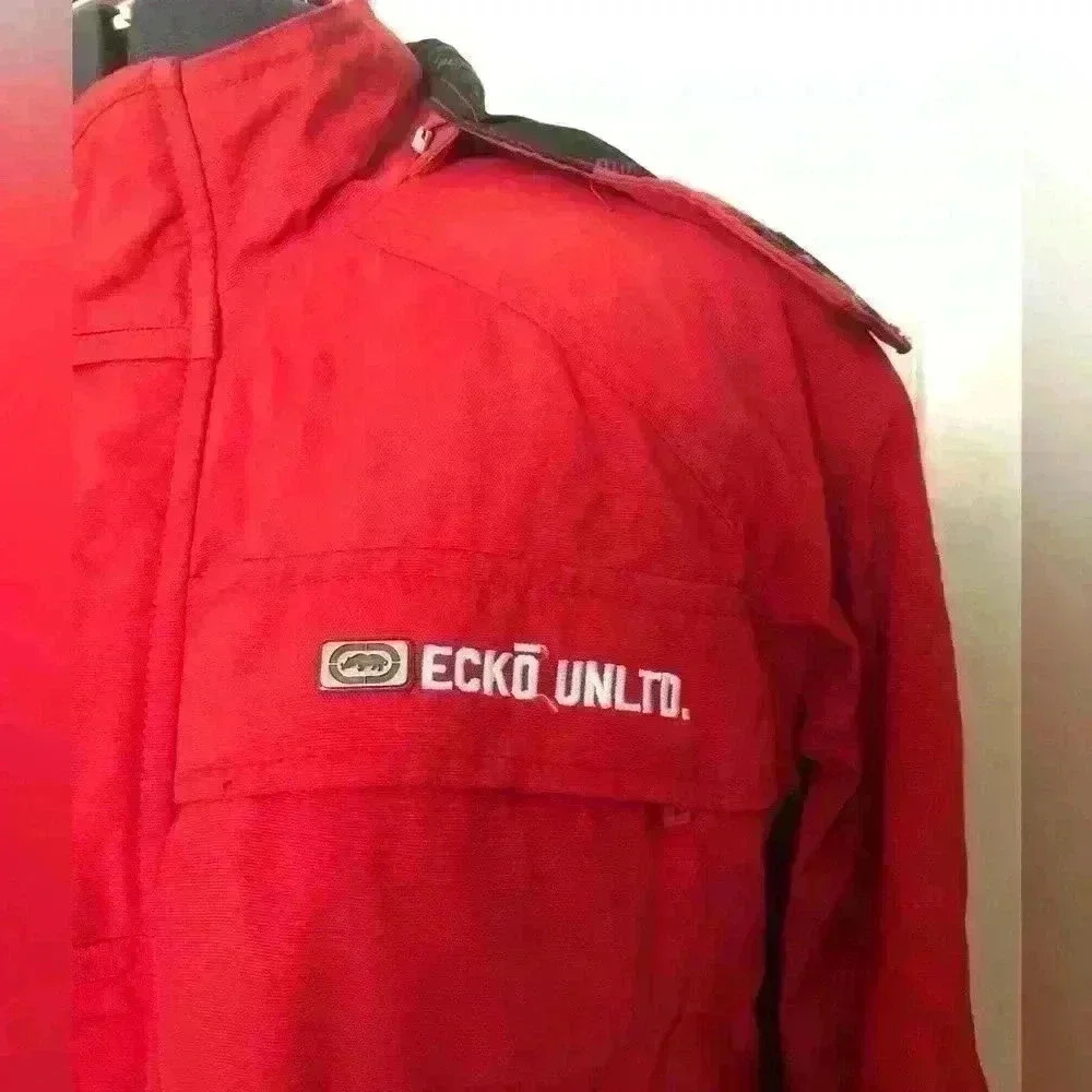 Vtg y2k ecko red hooded snow jacket women Medium - Picture 3 of 14